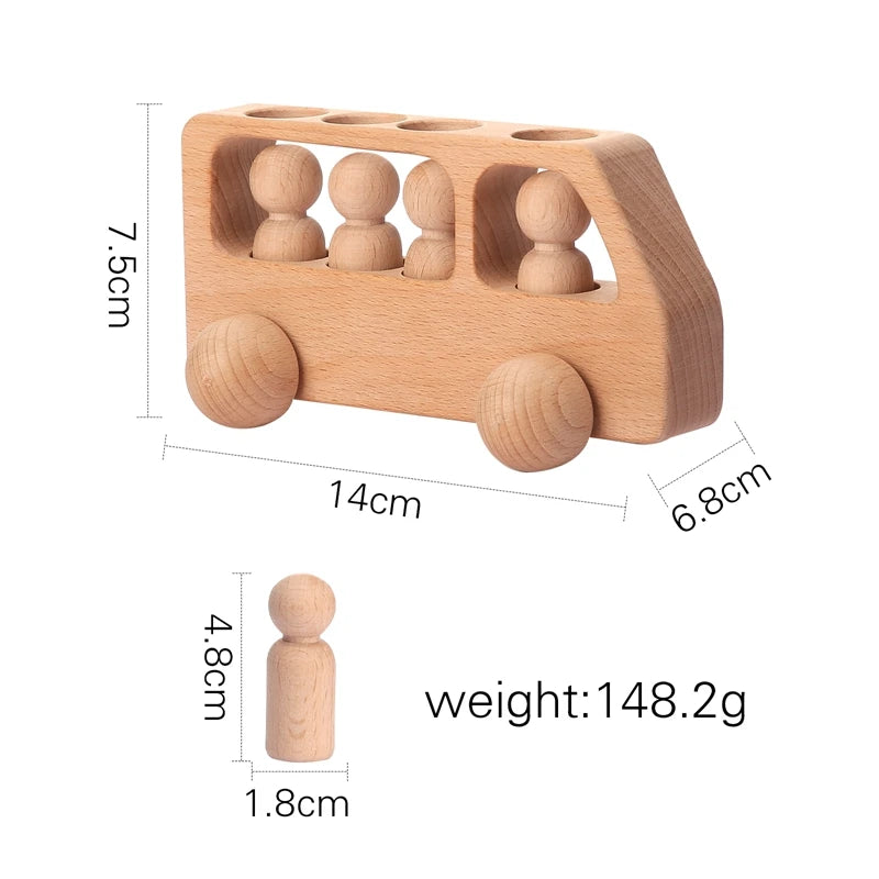 Personalisierbarer Geburtstagszug aus Holz – Montessori Lernspielzeug mit Zahlen, Pädagogisches Steckspiel für Babys und Kleinkinder