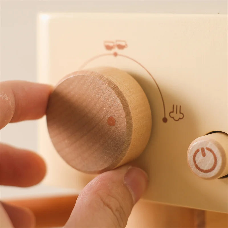 Montessori Kaffeemaschine aus Holz – Kinder-Küchenspielzeug-Set für Rollenspiele, Pädagogisches Holzspielzeug, Ideales Geschenk für Kleinkinder