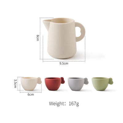 Montessori Kaffeemaschine aus Holz – Kinder-Küchenspielzeug-Set für Rollenspiele, Pädagogisches Holzspielzeug, Ideales Geschenk für Kleinkinder