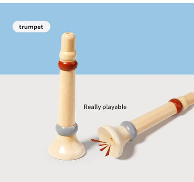 Montessori Holz-Greifling mit Glöckchen – Musikalisches Baby-Spielzeug und Rassel