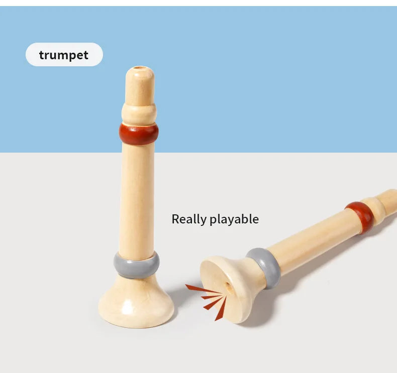 Montessori Holz-Greifling mit Glöckchen – Musikalisches Baby-Spielzeug und Rassel