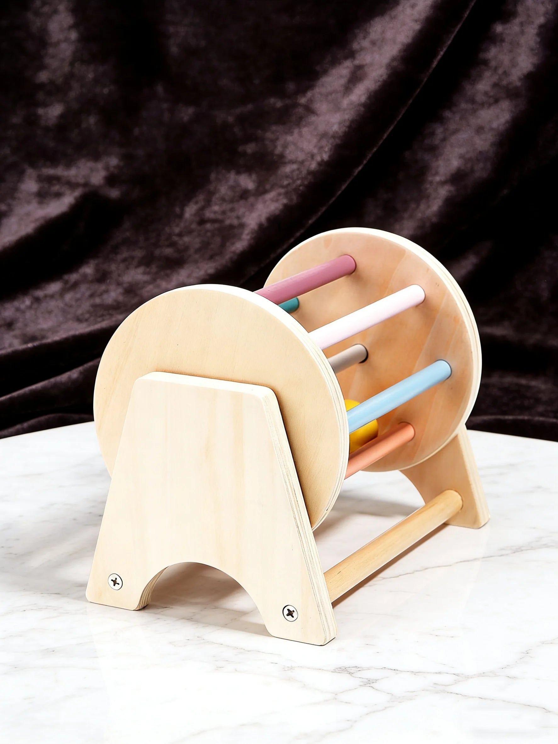 Premium Tisch-Rolltrommel aus Holz – Sensorisches Spielzeug mit sanft rollenden Perlen, robustes Design, perfektes Lernspielzeug für Kleinkinder