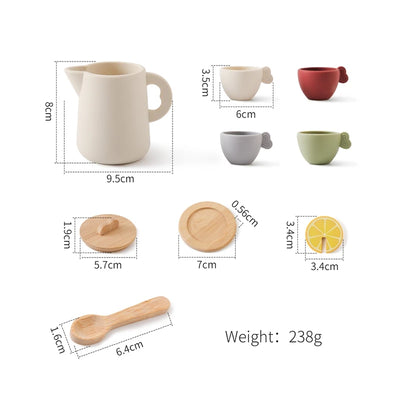 Montessori Kaffeemaschine aus Holz – Kinder-Küchenspielzeug-Set für Rollenspiele, Pädagogisches Holzspielzeug, Ideales Geschenk für Kleinkinder
