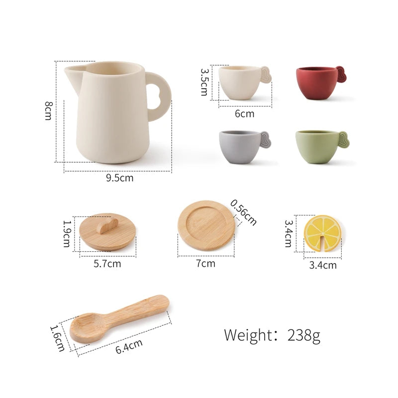 Montessori Kaffeemaschine aus Holz – Kinder-Küchenspielzeug-Set für Rollenspiele, Pädagogisches Holzspielzeug, Ideales Geschenk für Kleinkinder