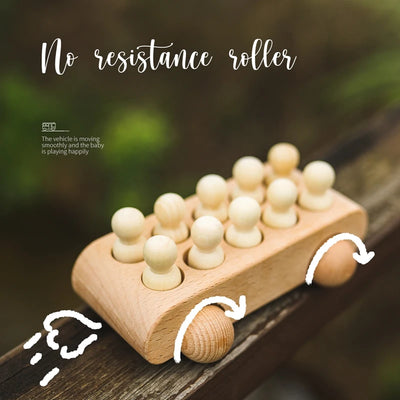 Personalisierbarer Geburtstagszug aus Holz – Montessori Lernspielzeug mit Zahlen, Pädagogisches Steckspiel für Babys und Kleinkinder