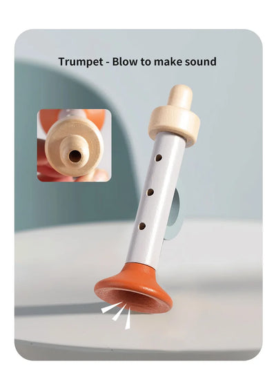 Montessori Holz-Greifling mit Glöckchen – Musikalisches Baby-Spielzeug und Rassel