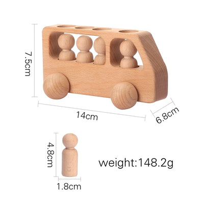 Personalisierbarer Geburtstagszug aus Holz – Montessori Lernspielzeug mit Zahlen, Pädagogisches Steckspiel für Babys und Kleinkinder
