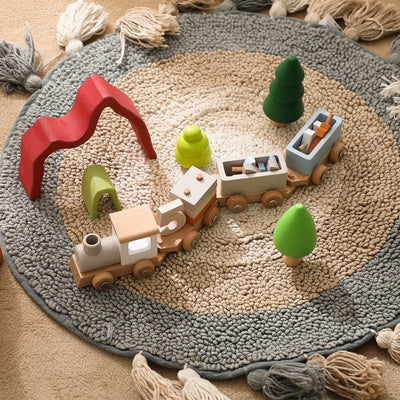 Personalisierbarer Geburtstagszug aus Holz – Montessori Lernspielzeug mit Zahlen, Pädagogisches Steckspiel für Babys und Kleinkinder